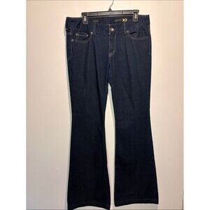 X2 Fit and Flare Dark Wash Low Rise Jeans Size 10 LONG Minimalist